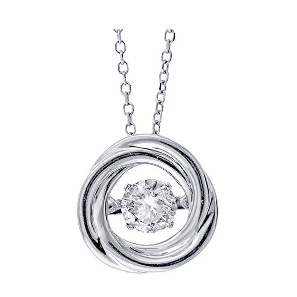 14KT White Gold & Diamond Classic Book New Rhythm Of Love Neckwear Pendant  - 1/3 ctw