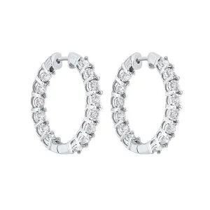 14KT White Gold & Diamond Classic Book Tru Reflection Fashion Earrings  - 3/4 ctw