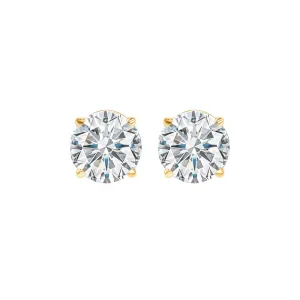 14KT Yellow Gold & Diamond Round Stud Earrings  - 3/4 ctw