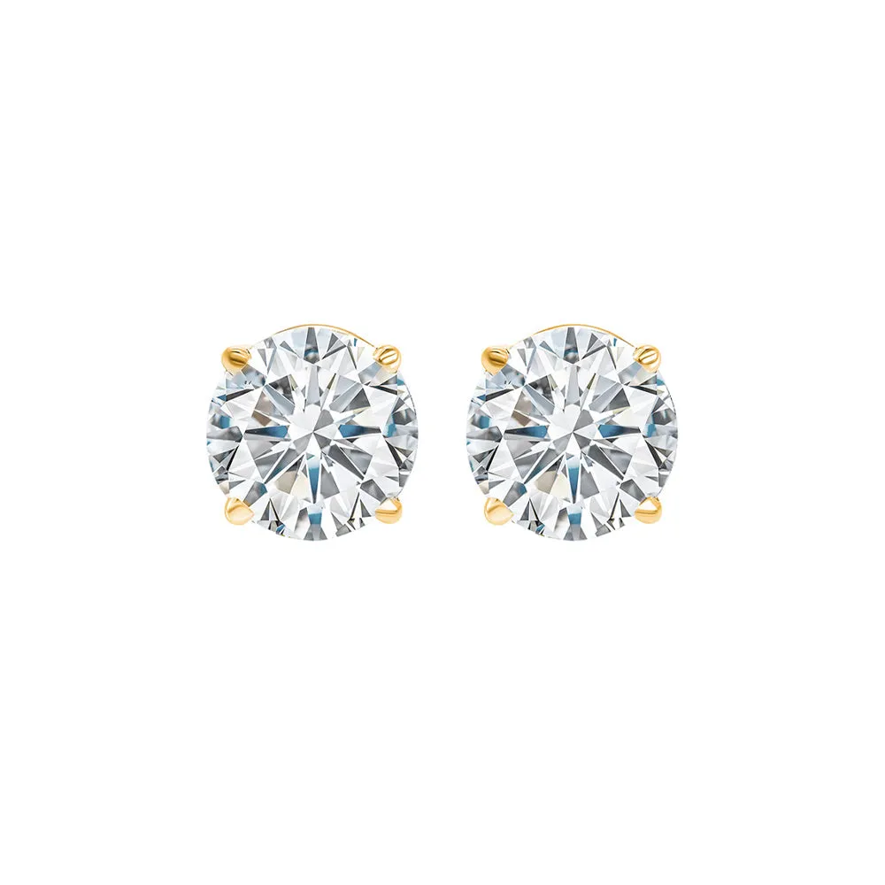 14KT Yellow Gold & Diamond Round Stud Earrings  - 3/4 ctw