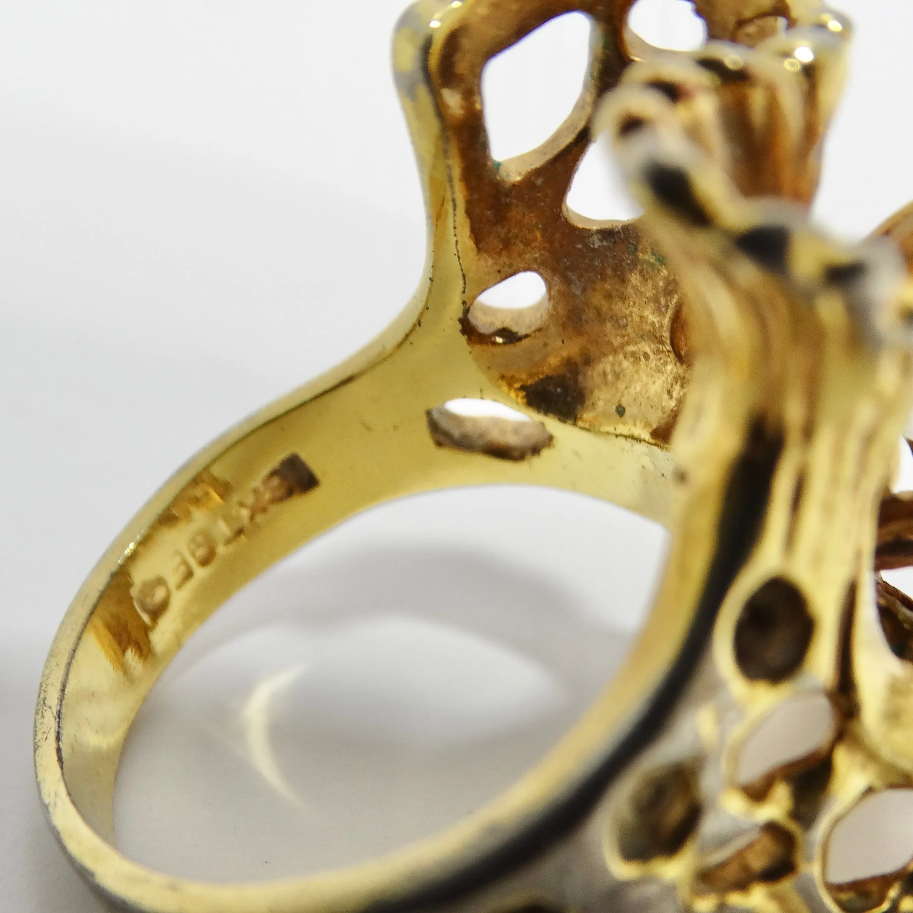 1970s Cubic Zirconia Gold Plated Ring