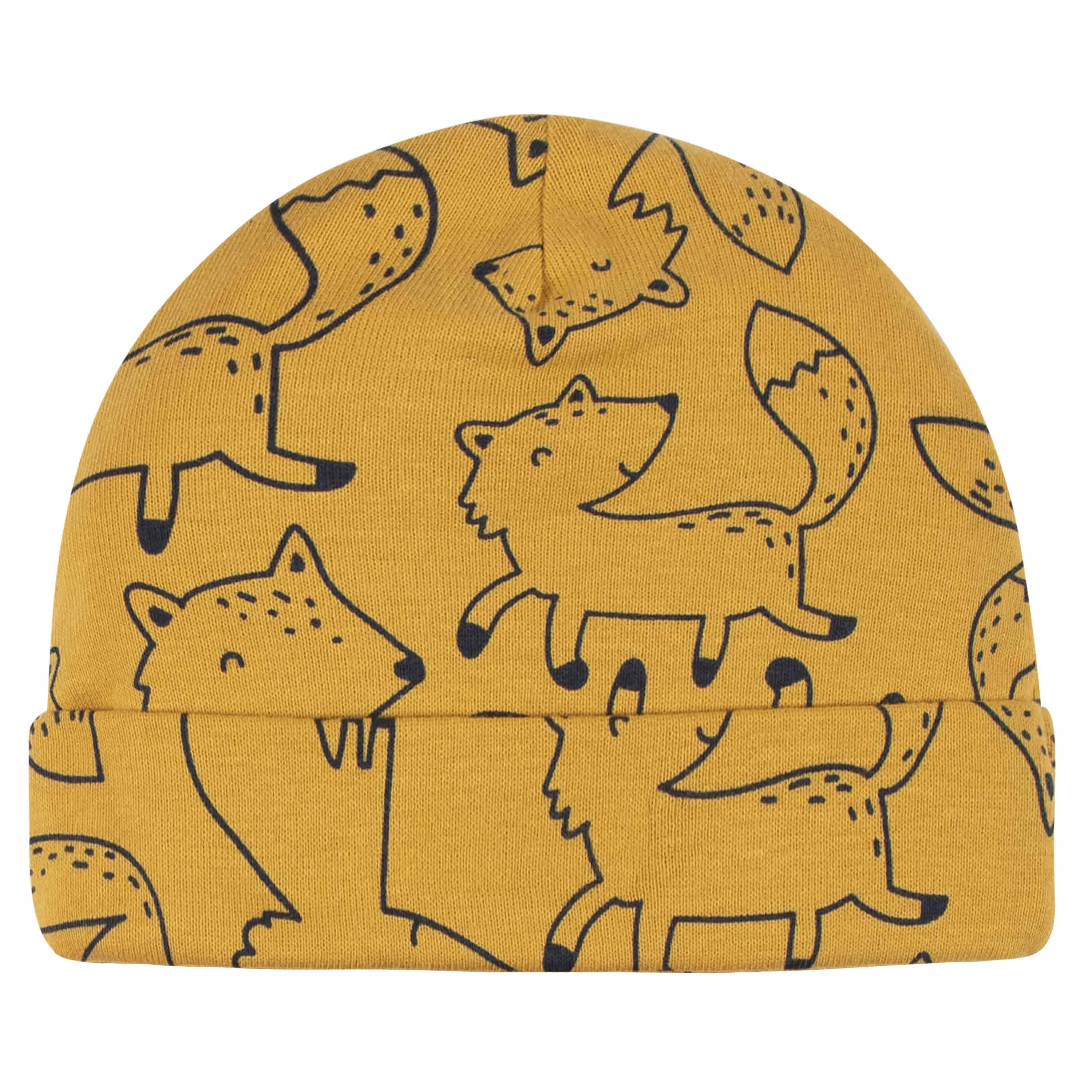 4-Pack Baby Boys Fox Caps