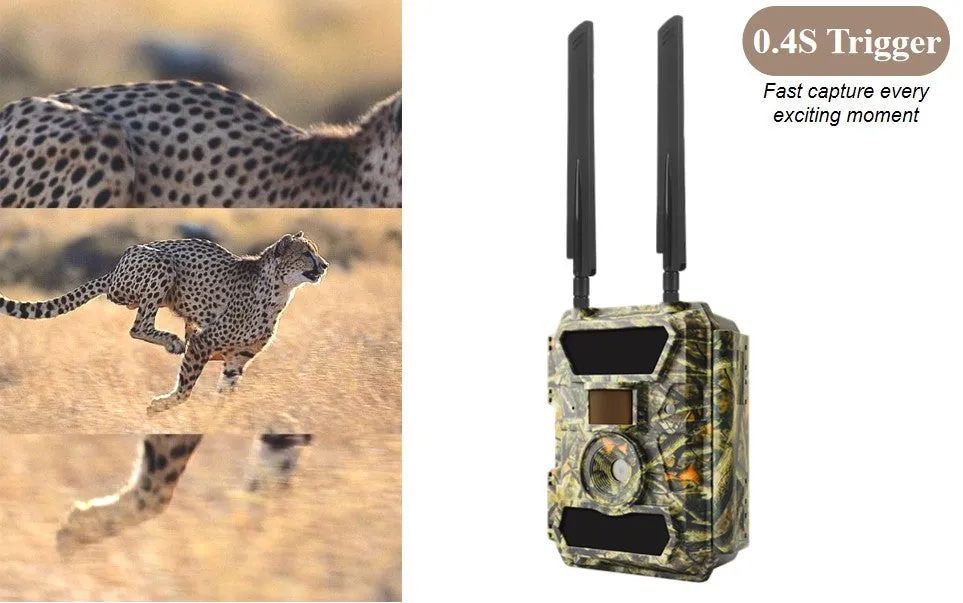 4G Trail Video Camera & GPS Tracker Smart Android / iOS App 24MP Photo 1080p FHD