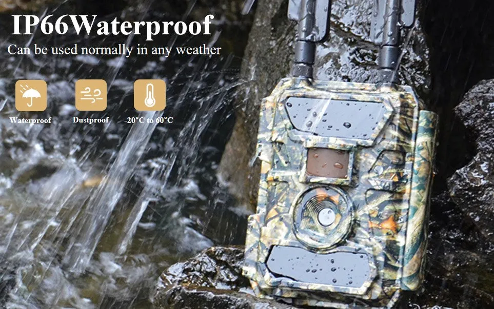 4G Trail Video Camera & GPS Tracker Smart Android / iOS App 24MP Photo 1080p FHD
