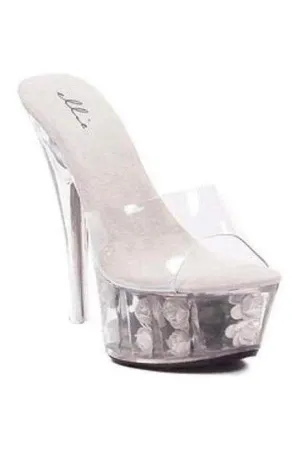 609-ROSES Platform Sandal  | Clear Vinyl