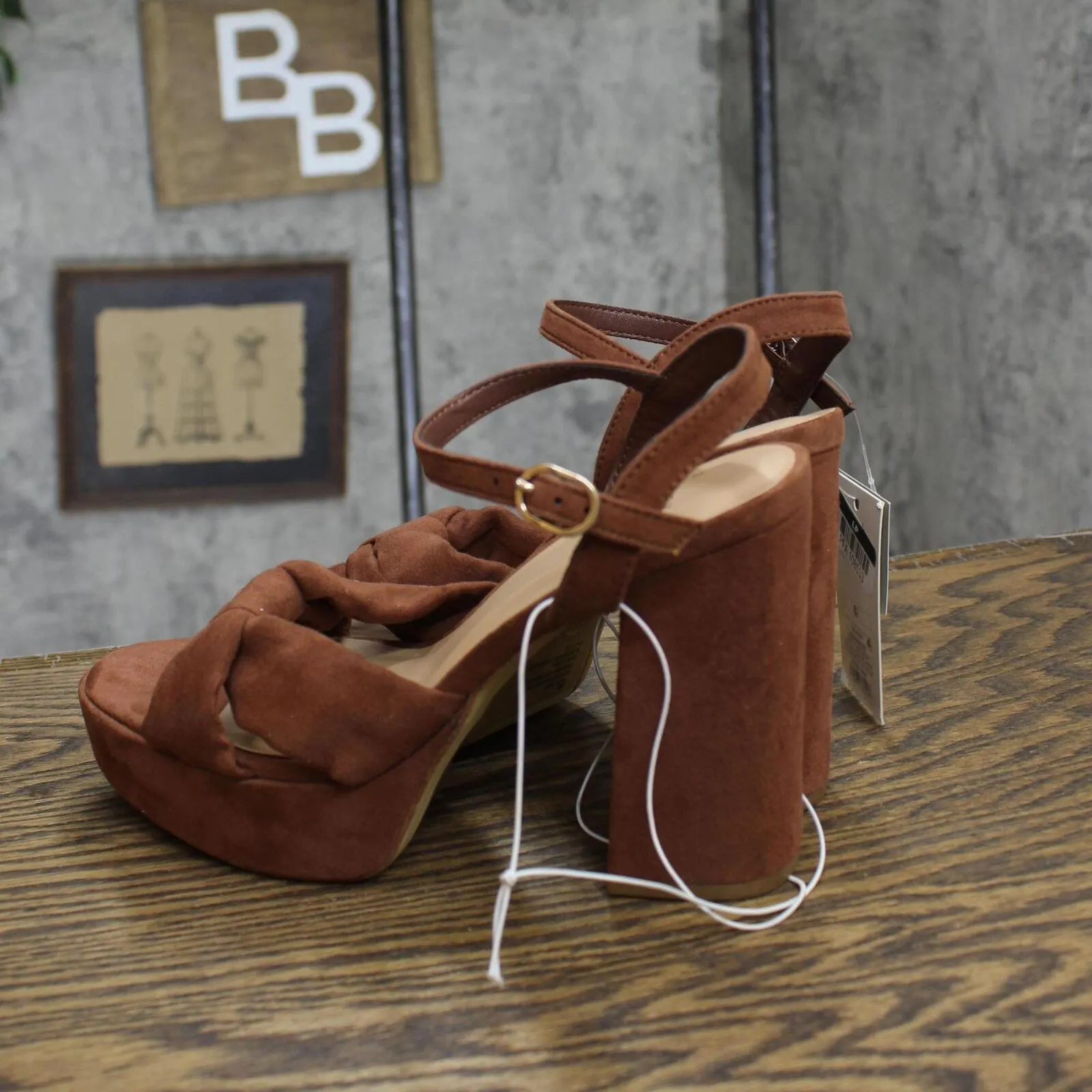 A New Day Womens Riah Platform Heels with Memory Foam Insole 88075201 Brown 6.5M