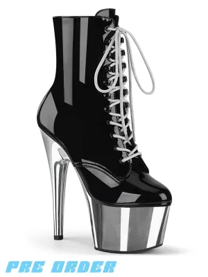 ADORE-1020 - BLACK PATENT & SILVER CHROME ✰ PRE ORDER ✰