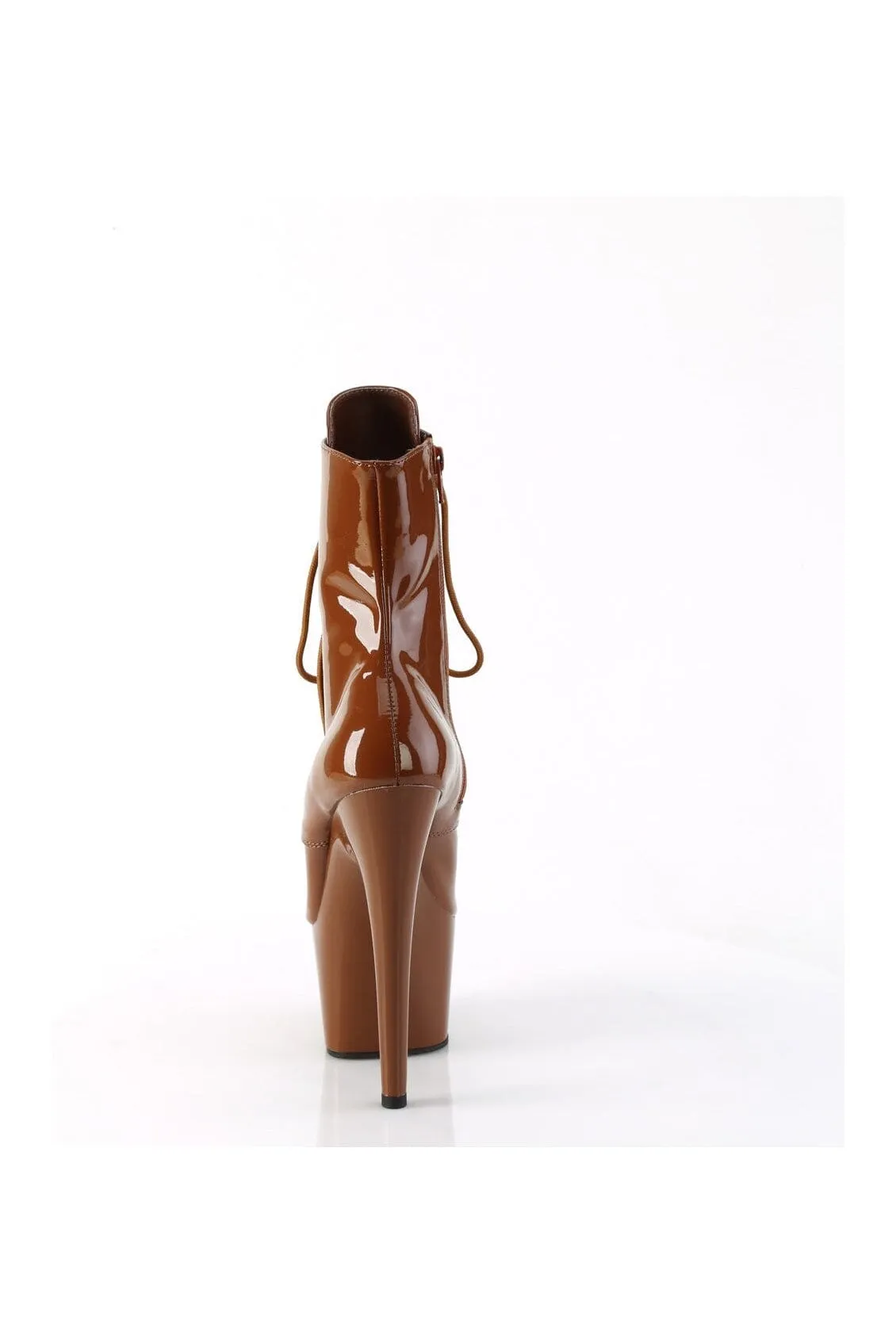 ADORE-1020 Brown Patent Ankle Boot