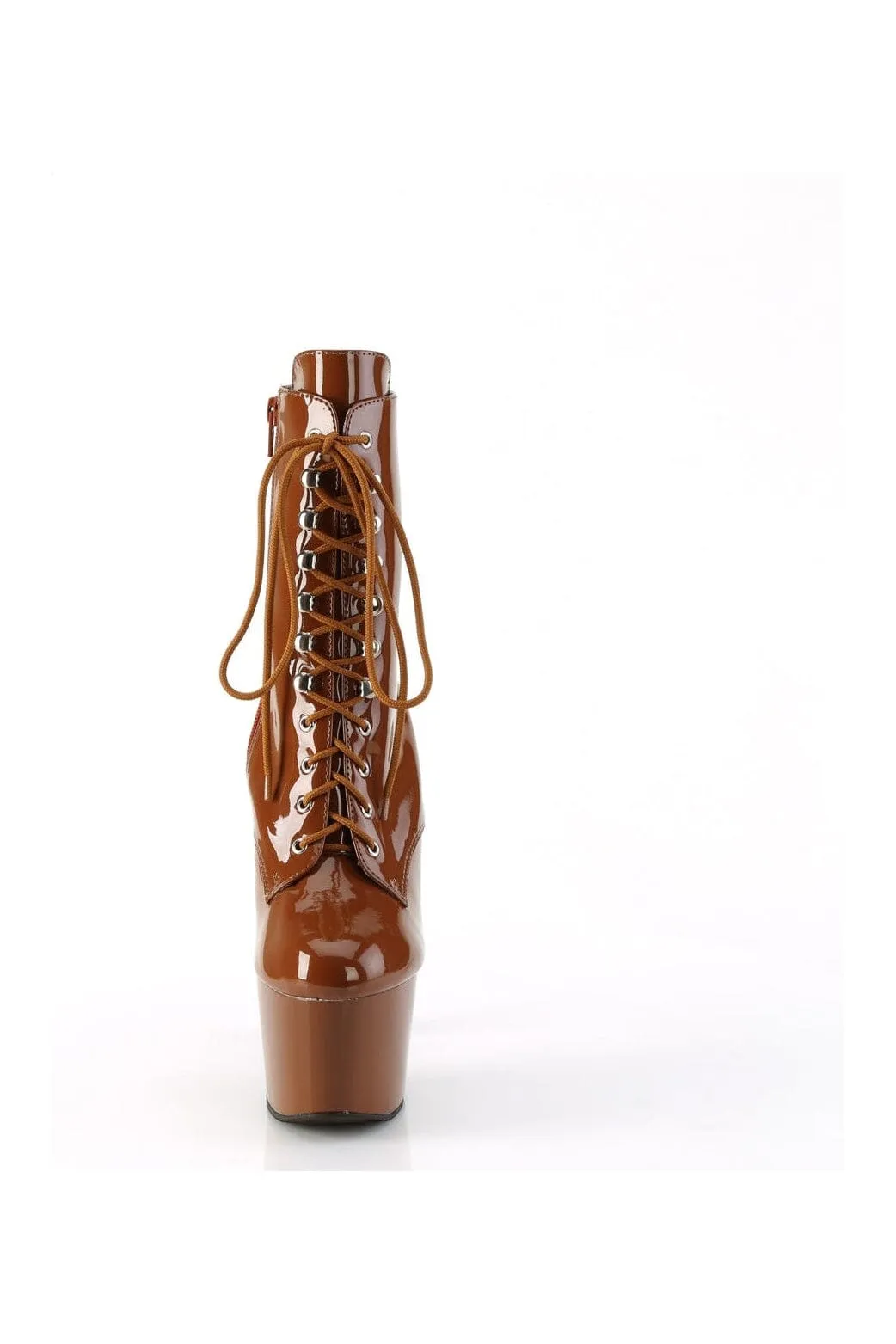 ADORE-1020 Brown Patent Ankle Boot