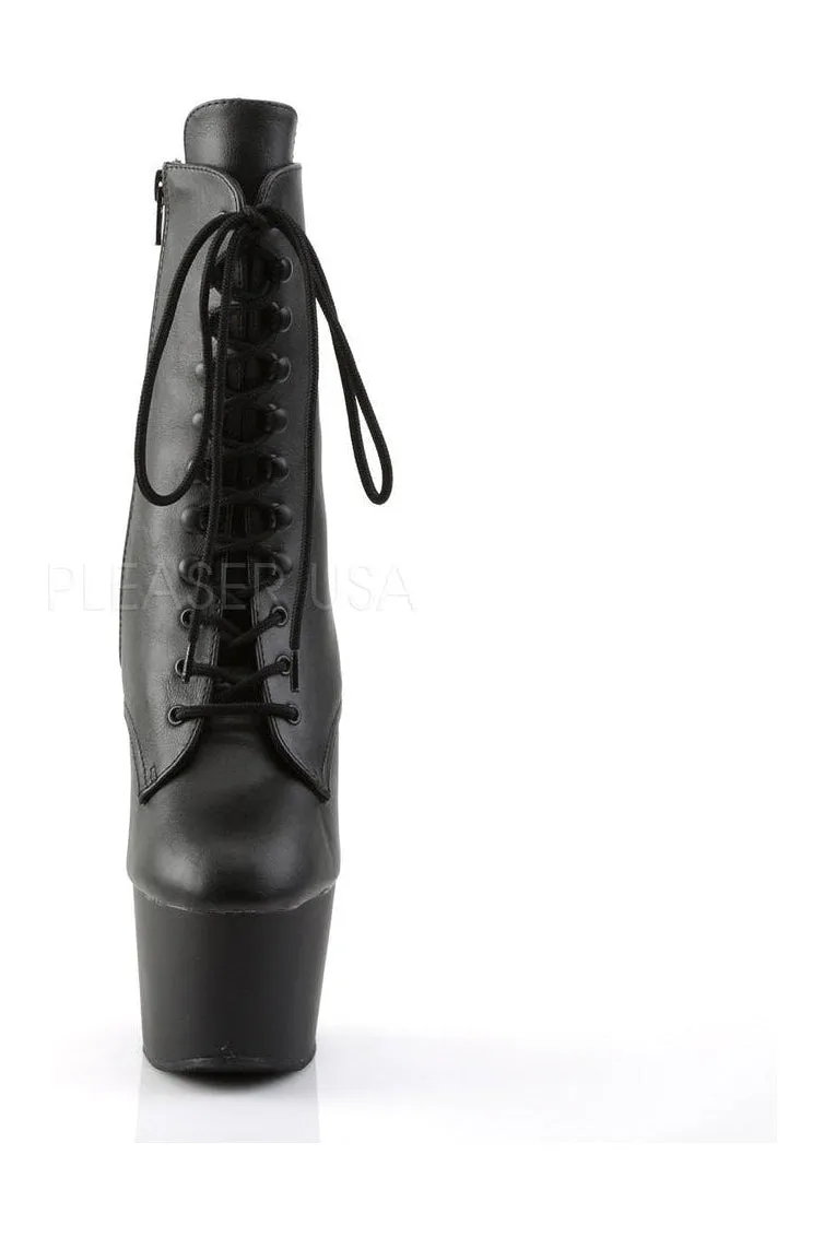 ADORE-1020 Platform Boot  | Black Faux Leather