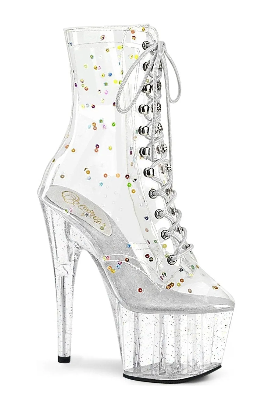 ADORE-1020C-2 Ankle Boot | Clear Faux Leather