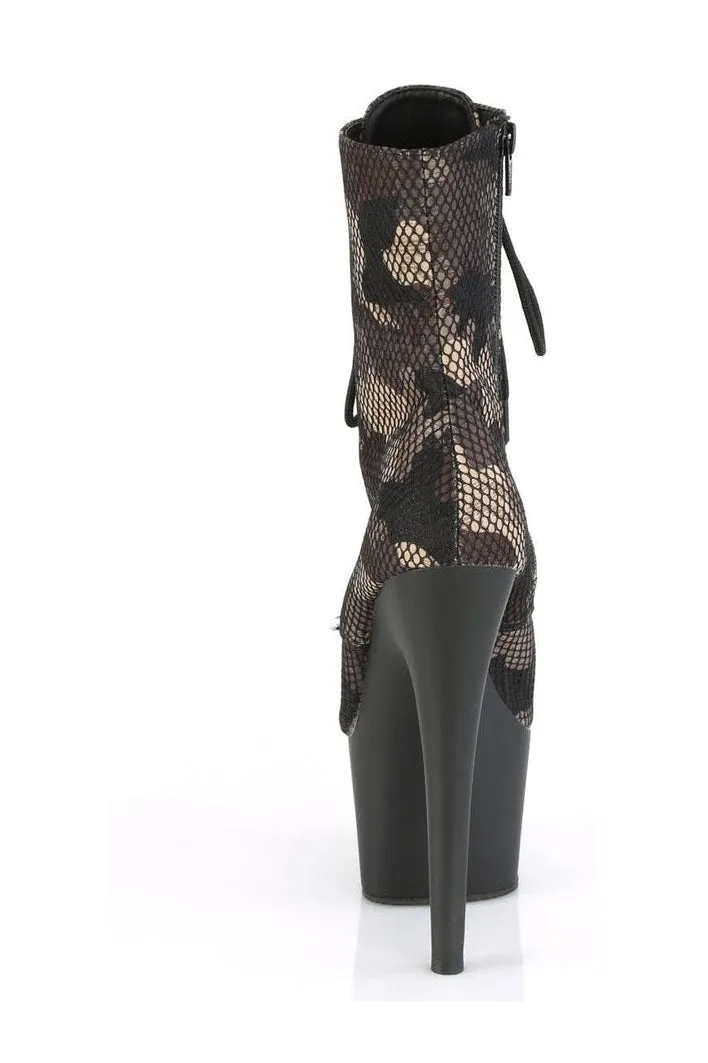 ADORE-1020CM Exotic Ankle Boot | Green Fabric