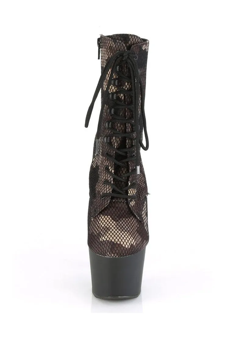 ADORE-1020CM Exotic Ankle Boot | Green Fabric