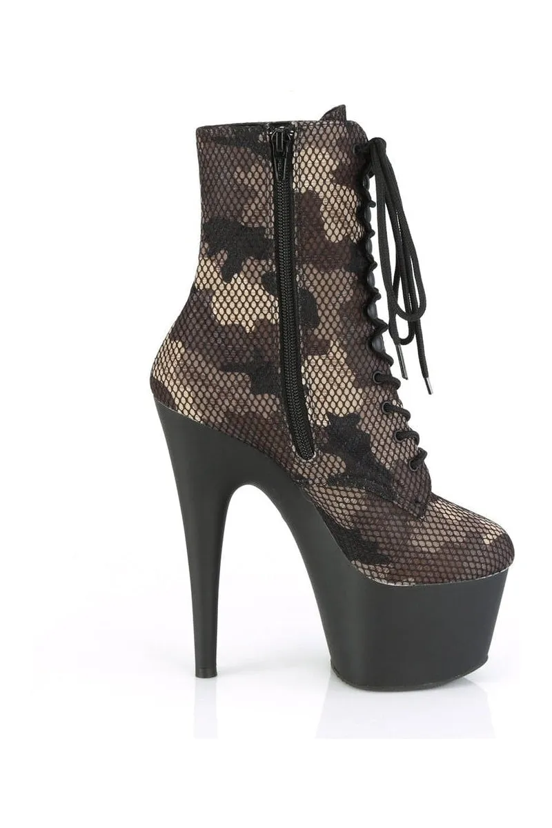 ADORE-1020CM Exotic Ankle Boot | Green Fabric
