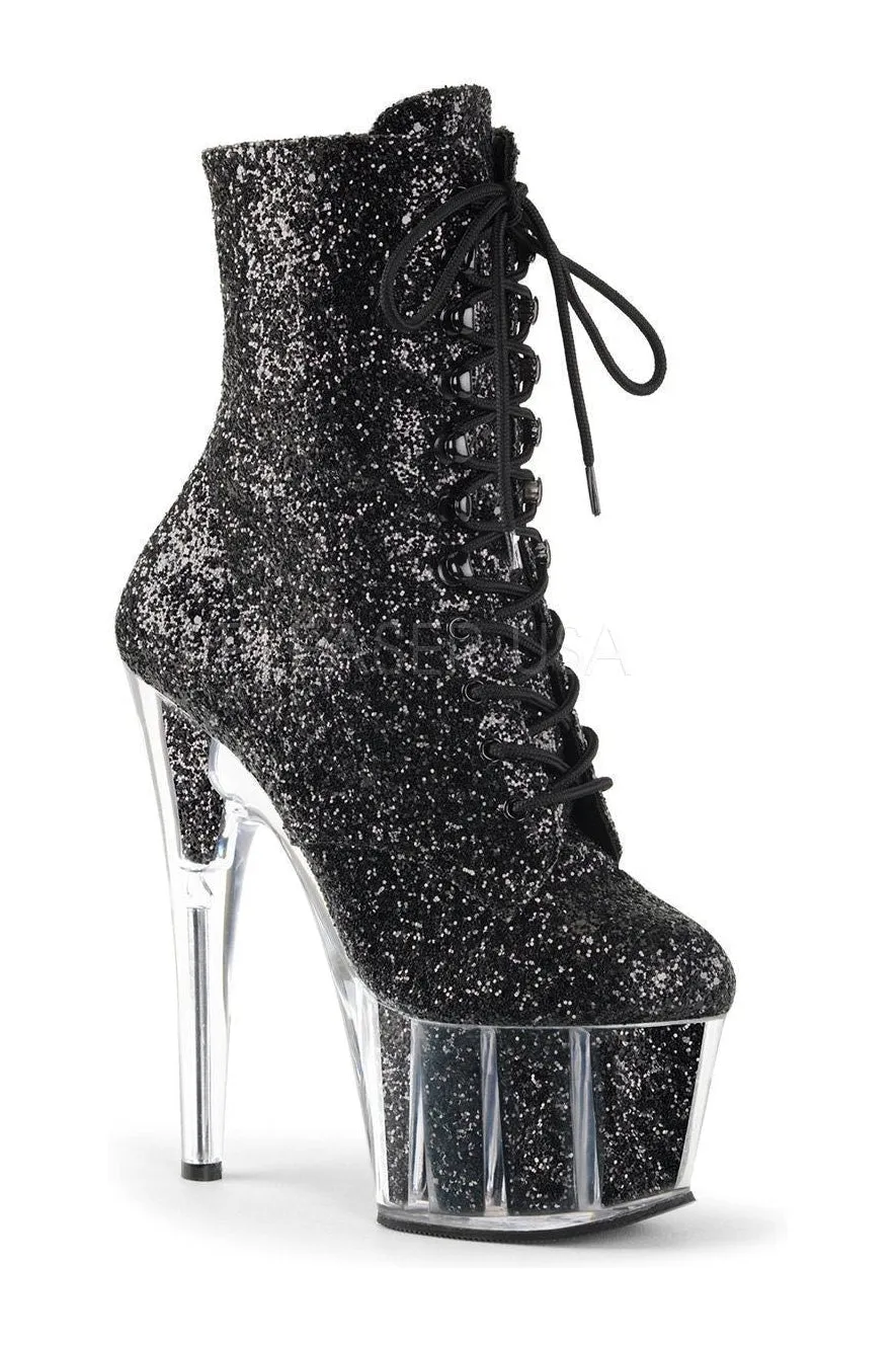 ADORE-1020G Platform Boot  | Black Glitter