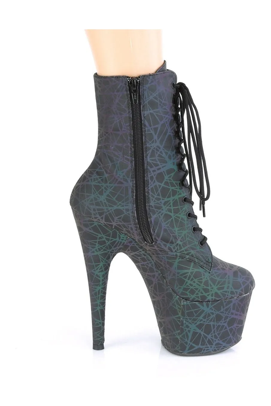ADORE-1020REFL Exotic Boot | Green Faux Leather