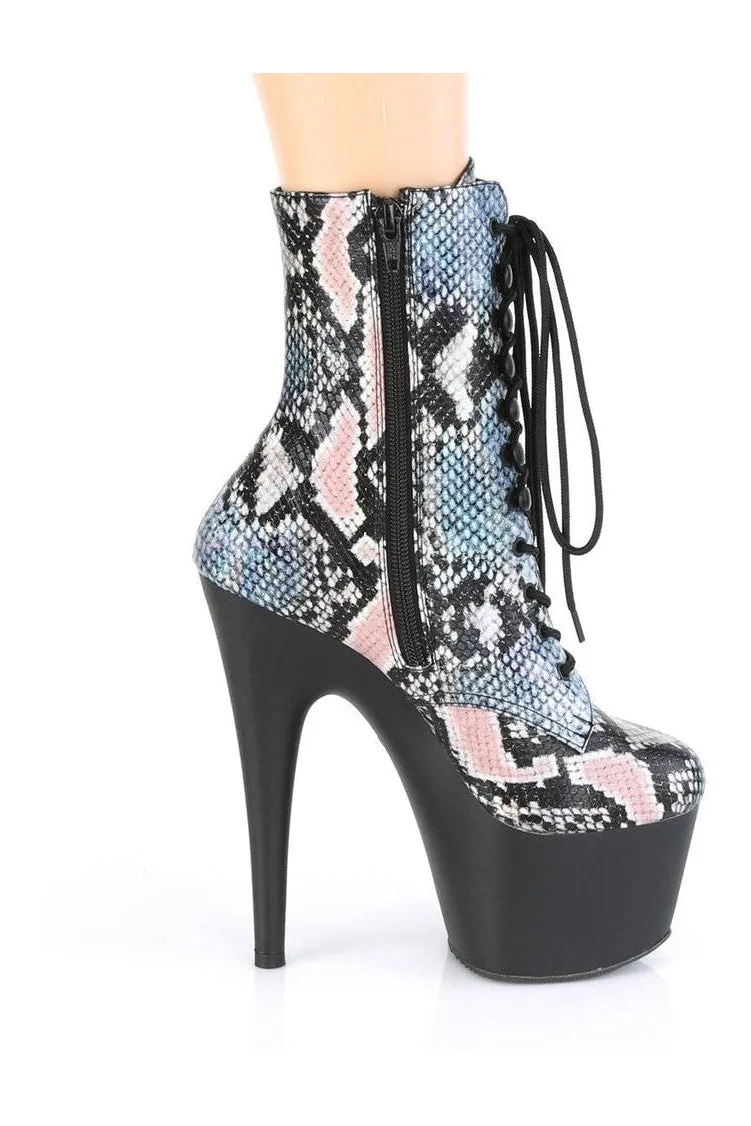 ADORE-1020SP Exotic Boot | Silver Faux Leather