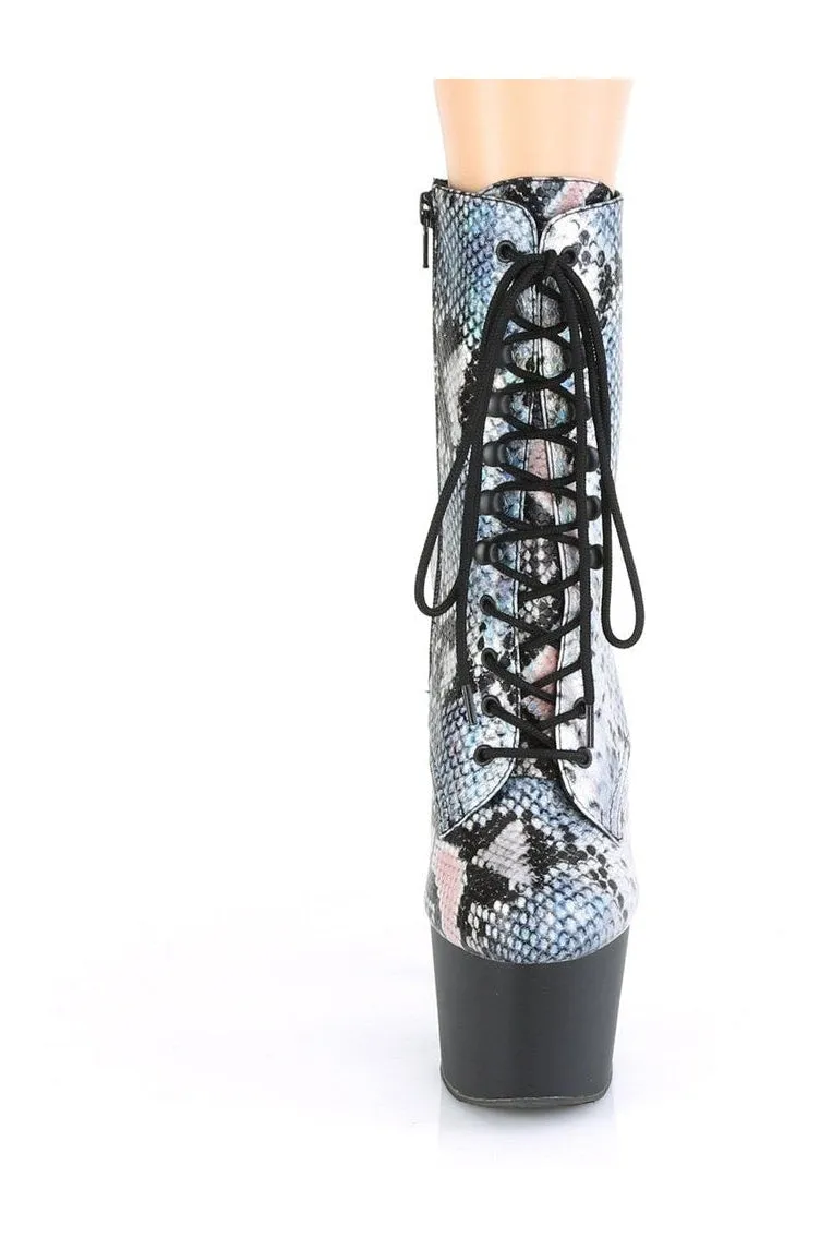 ADORE-1020SP Exotic Boot | Silver Faux Leather