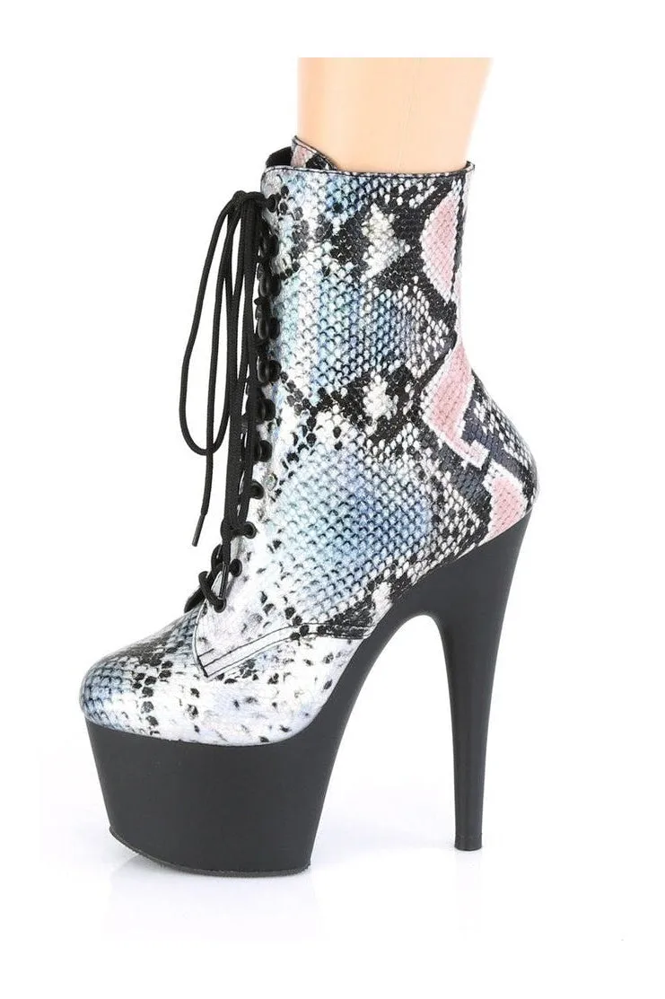 ADORE-1020SP Exotic Boot | Silver Faux Leather