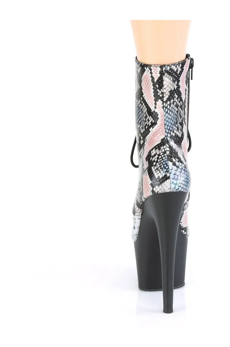 ADORE-1020SP Exotic Boot | Silver Faux Leather