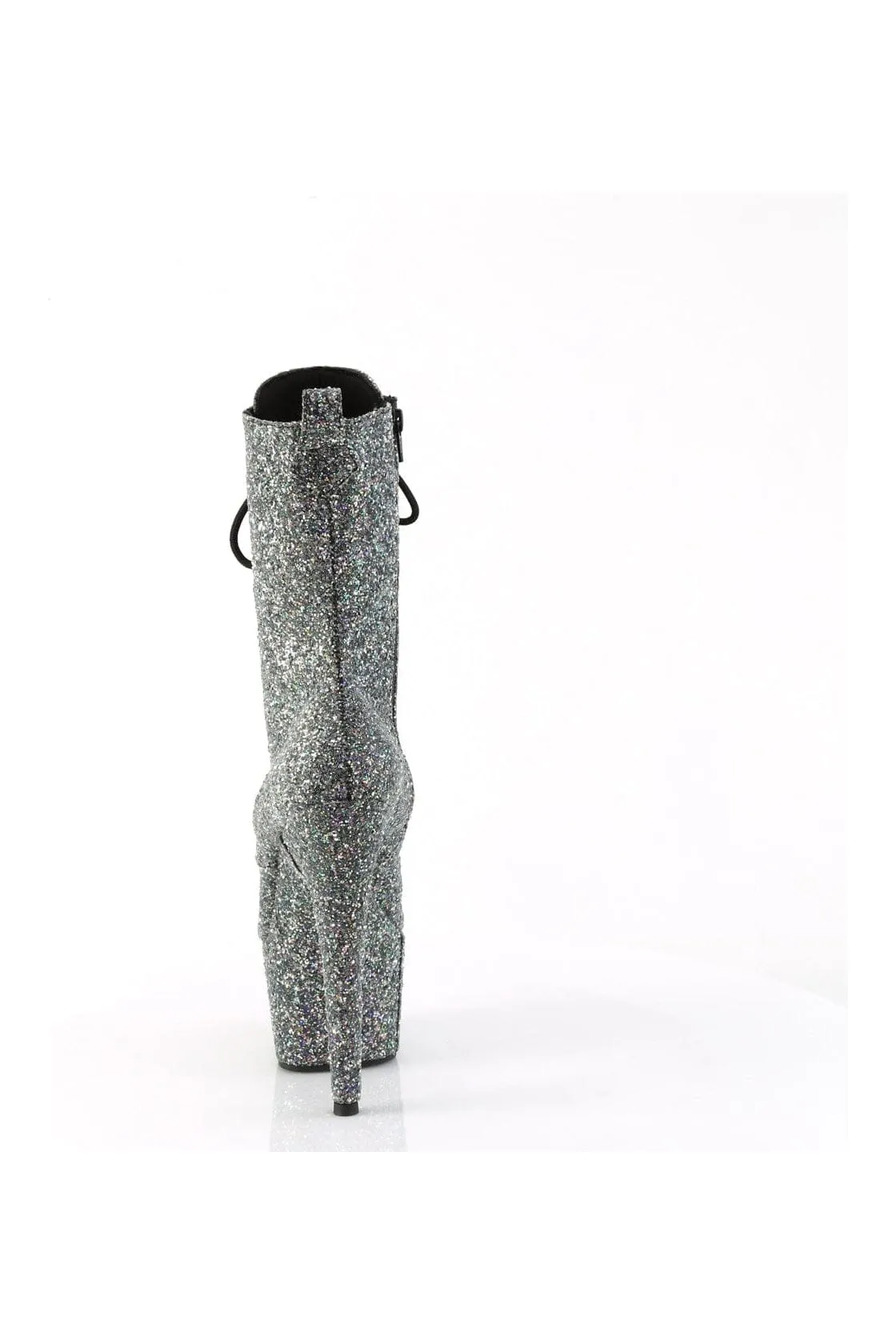 ADORE-1040GR Black Glitter Ankle Boot
