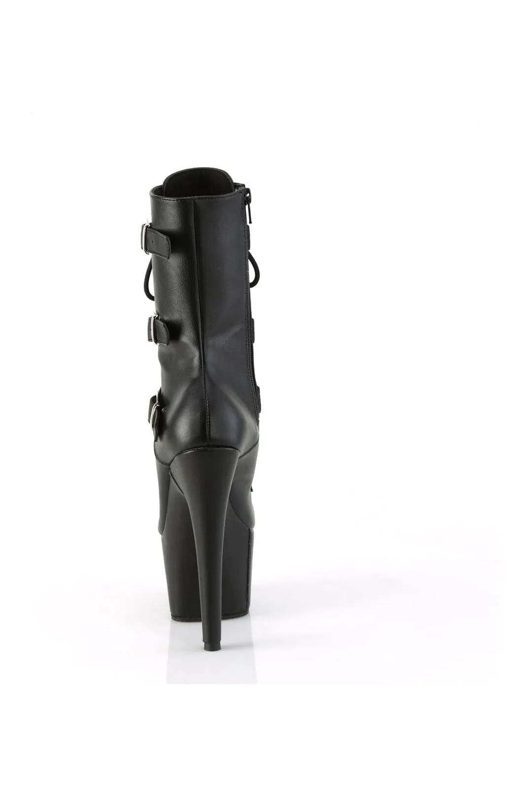 ADORE-1043 Black Faux Leather Ankle Boot