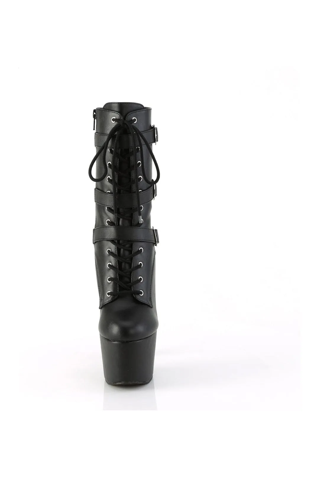 ADORE-1043 Black Faux Leather Ankle Boot