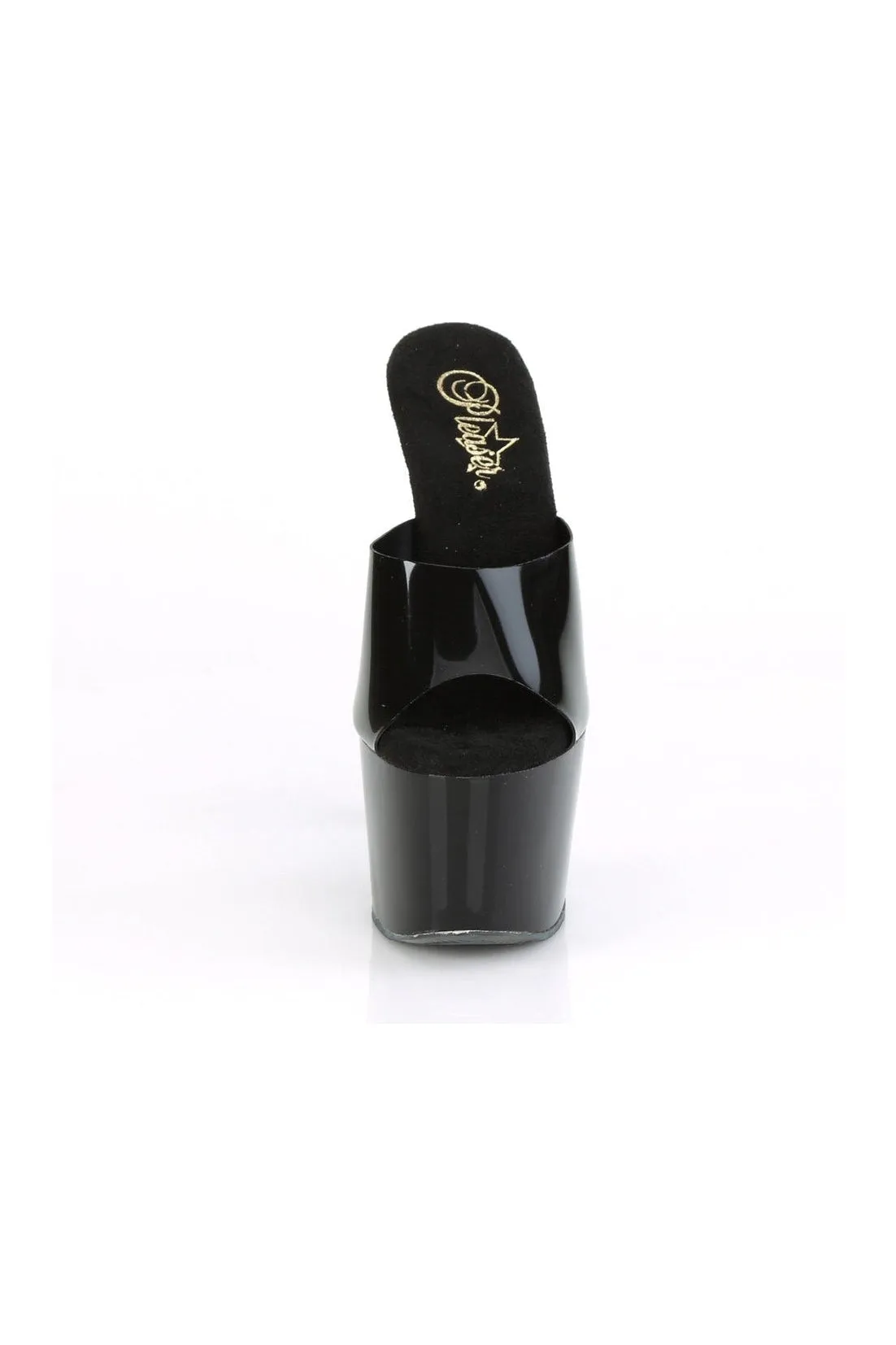 ADORE-701N Exotic Slide | Black Faux Leather