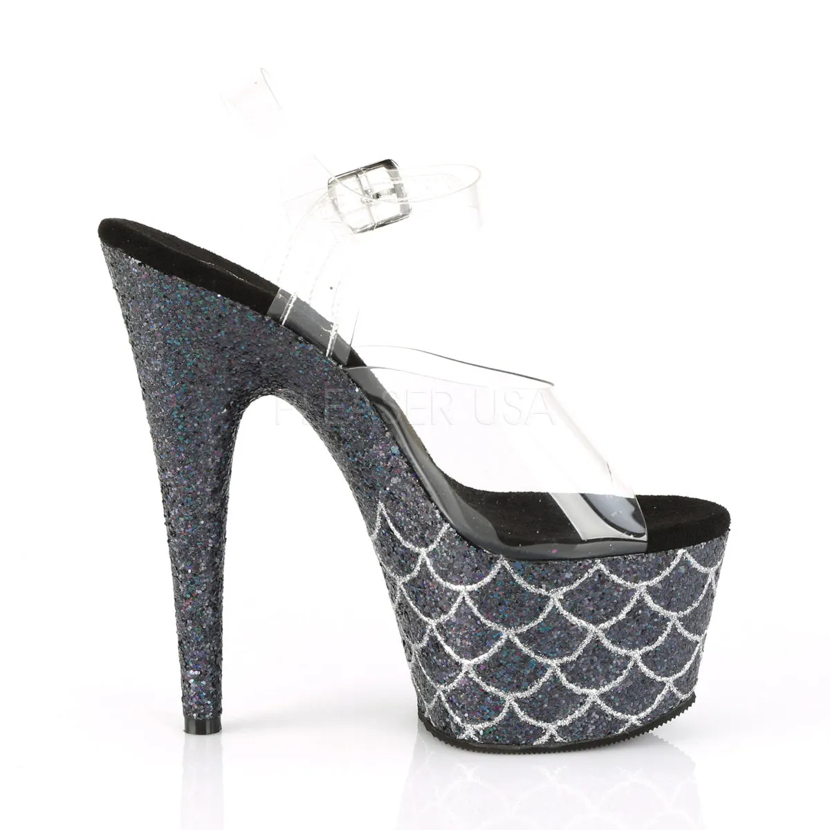 ADORE-708MSLG  Clear/Black Multi Glitter
