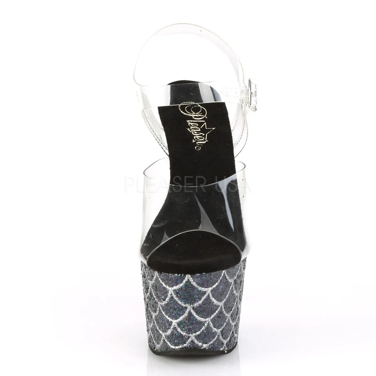 ADORE-708MSLG  Clear/Black Multi Glitter