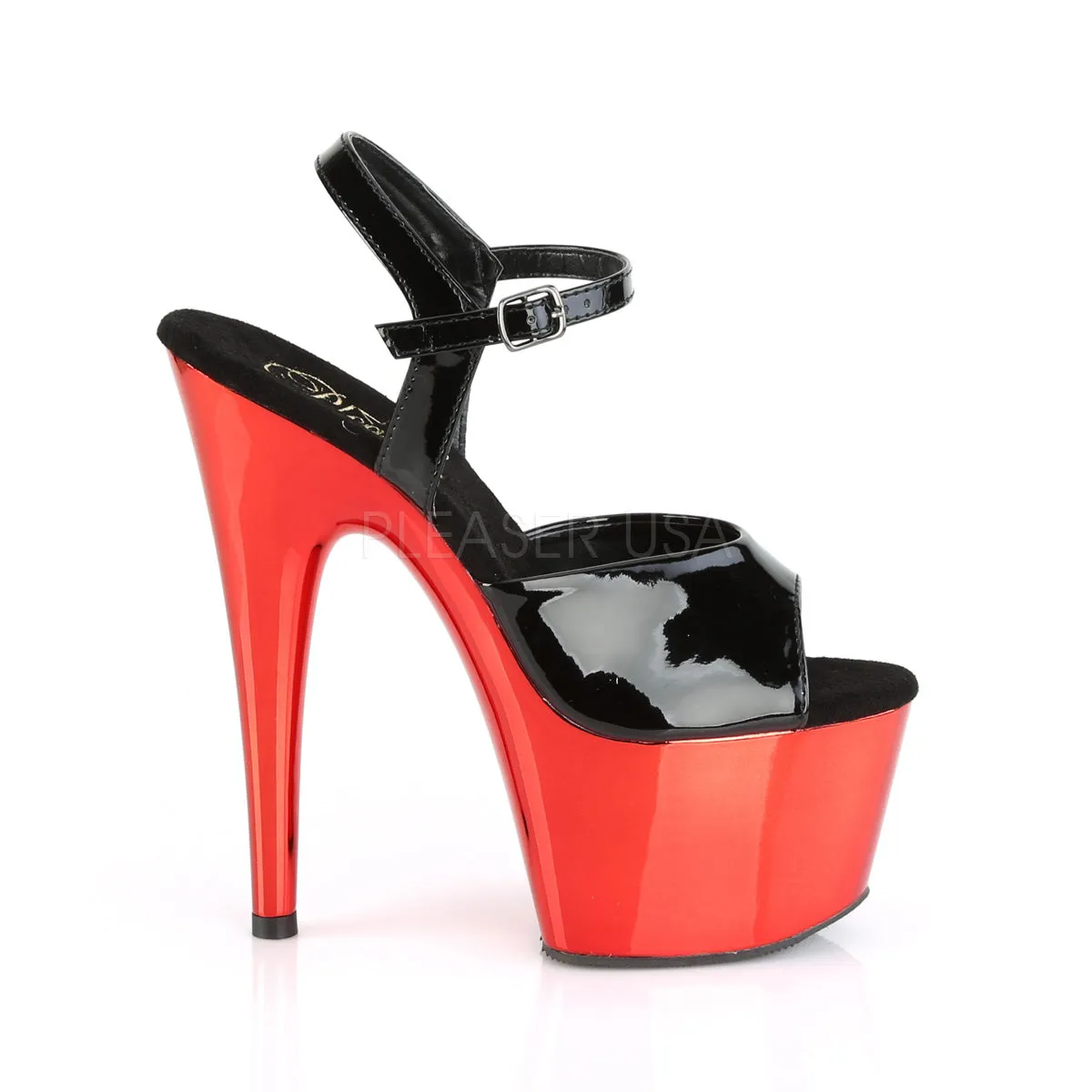 ADORE-709  Black Patent/Red Chrome