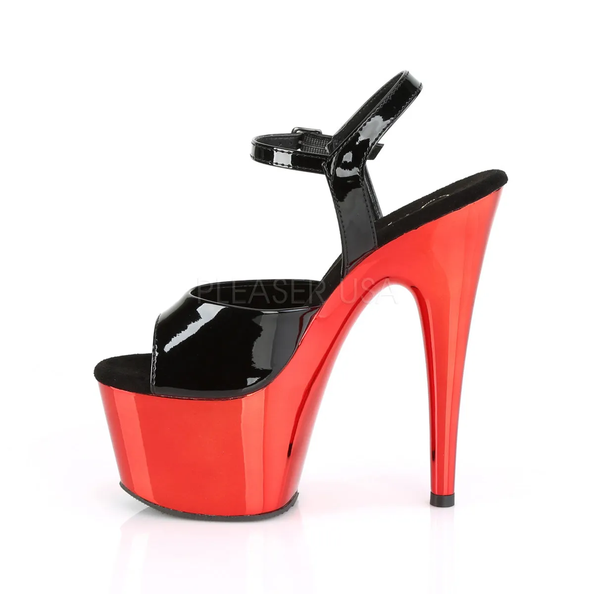 ADORE-709  Black Patent/Red Chrome