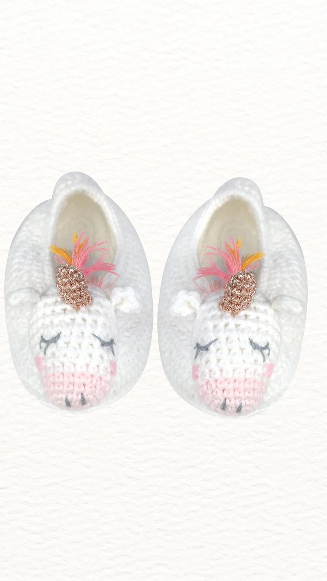 Albetta Crochet Unicorn Booties 0-6 months