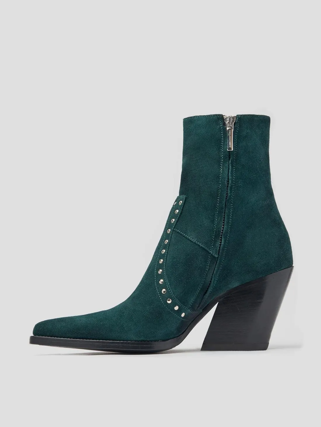 ALISON 80MM "MOJAVE" FRINGED BOOT IN EMERALD GREEN SUEDE - Woman