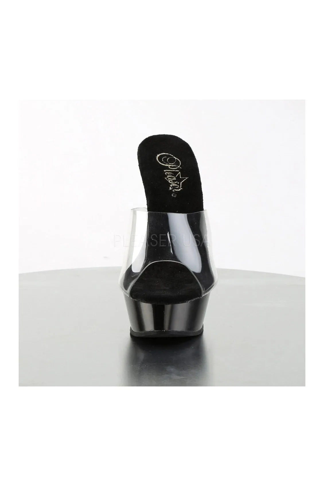 ALLURE-601 Platform Sandal  | Black Vinyl