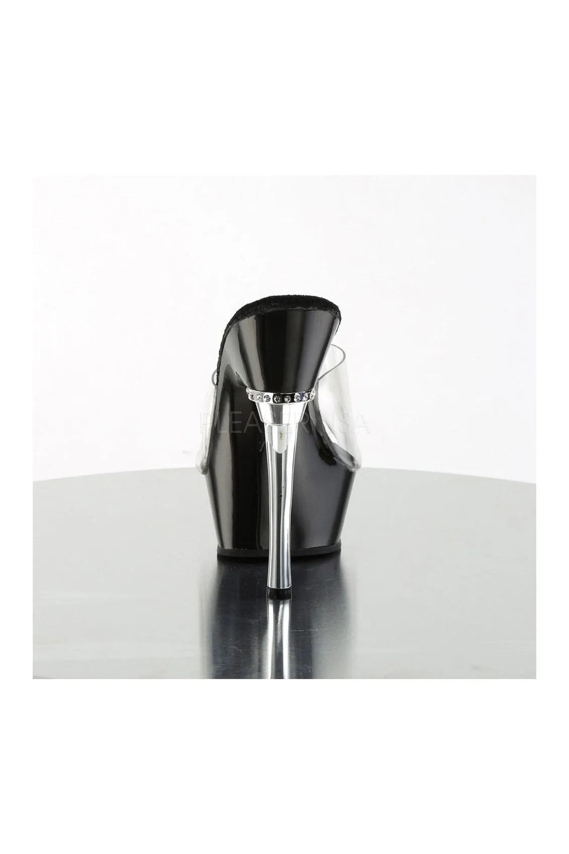 ALLURE-601 Platform Sandal  | Black Vinyl