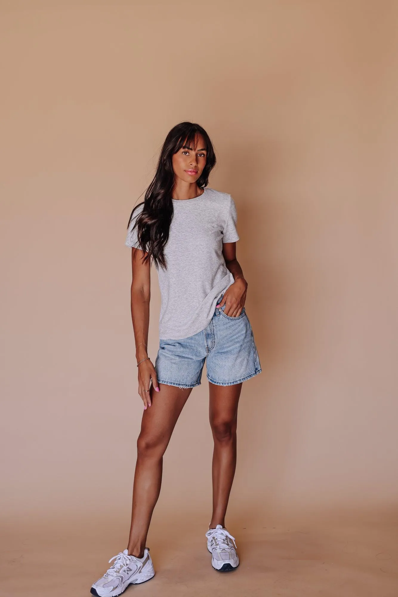 Amber Bamboo Top in Heather Gray