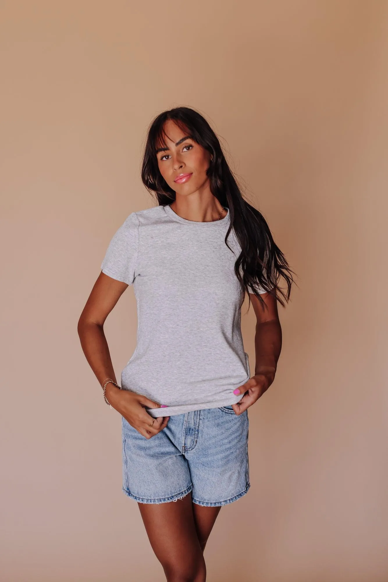 Amber Bamboo Top in Heather Gray