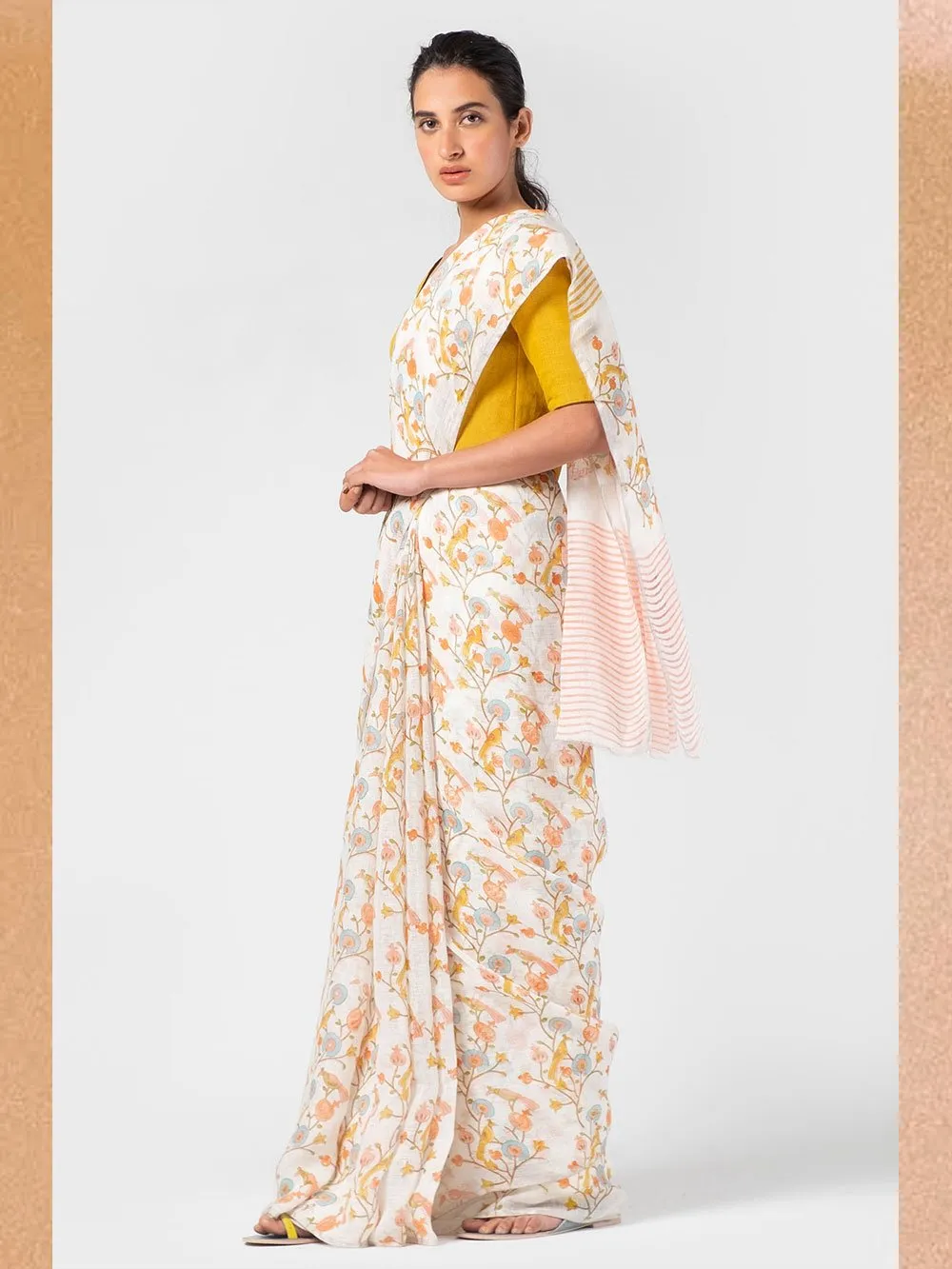 Anavila  I   essential-summer-block-printed-sari