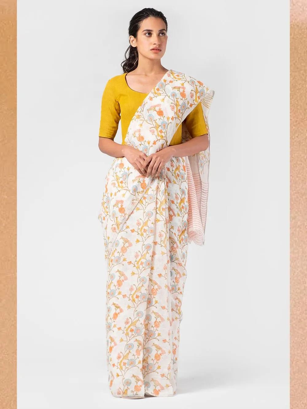 Anavila  I   essential-summer-block-printed-sari