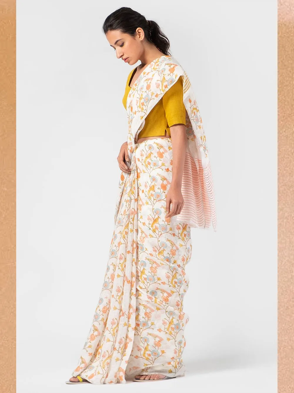 Anavila  I   essential-summer-block-printed-sari