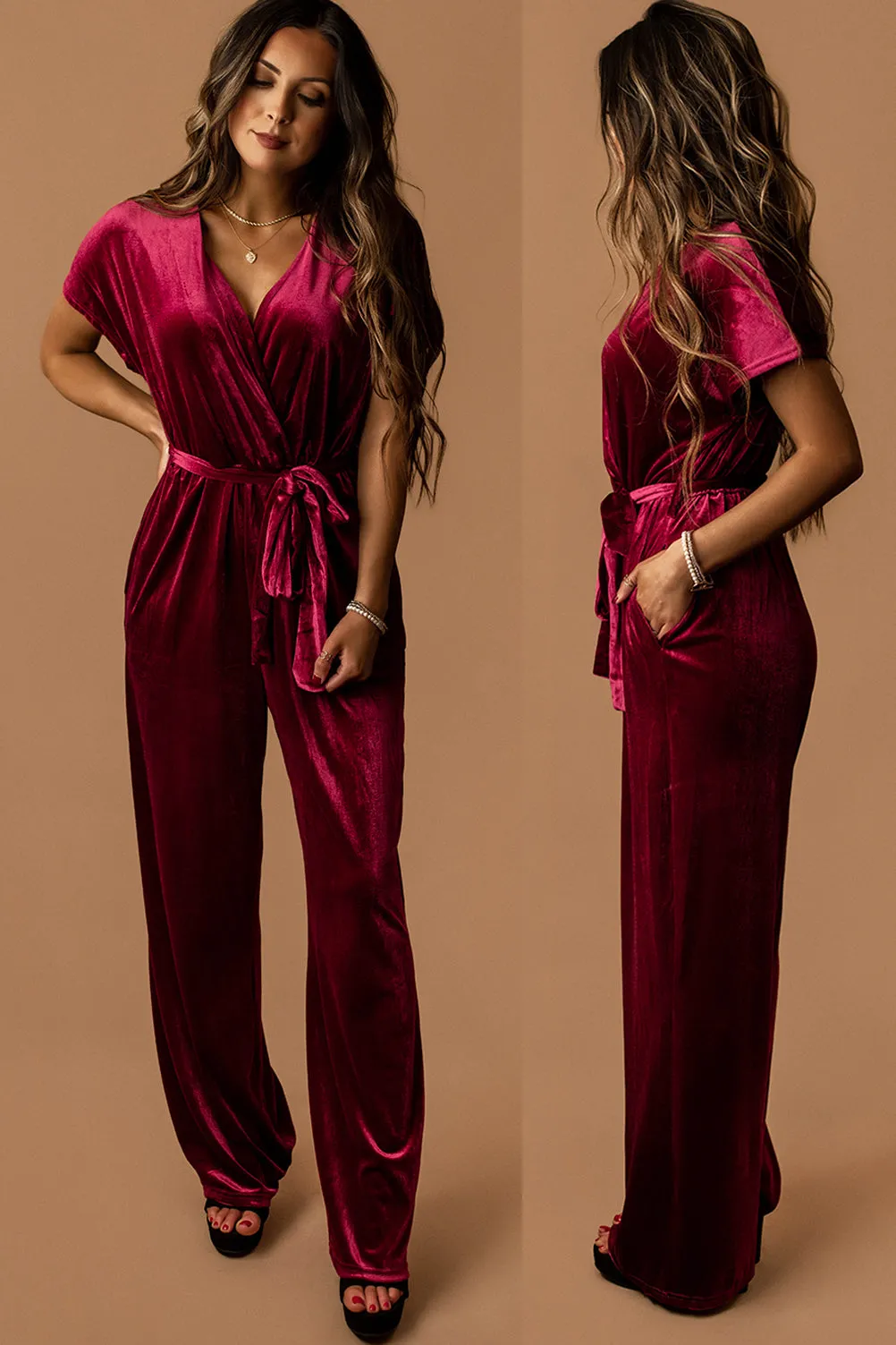 Another Love Velvet Jumpsuit (Hunter Green)