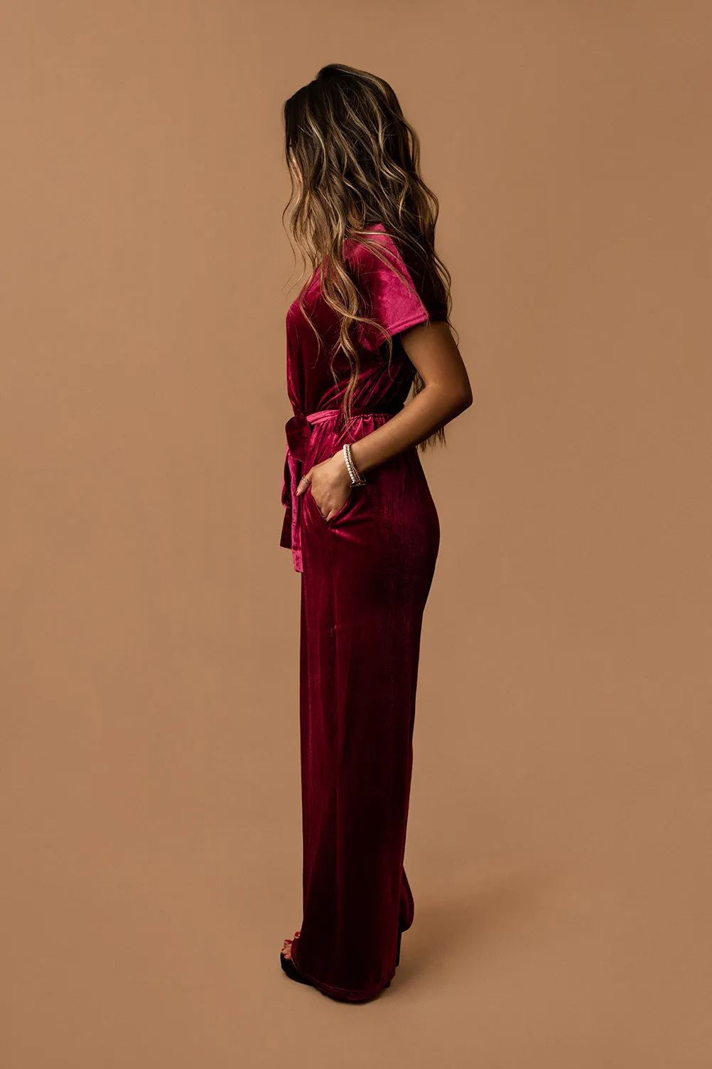 Another Love Velvet Jumpsuit (Hunter Green)