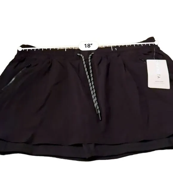 Athleta Trekkie Jupe Skort in Black Size 16 Plus NEW