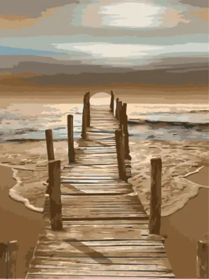 Beach Paint By Numbers Kits Uk WM1694