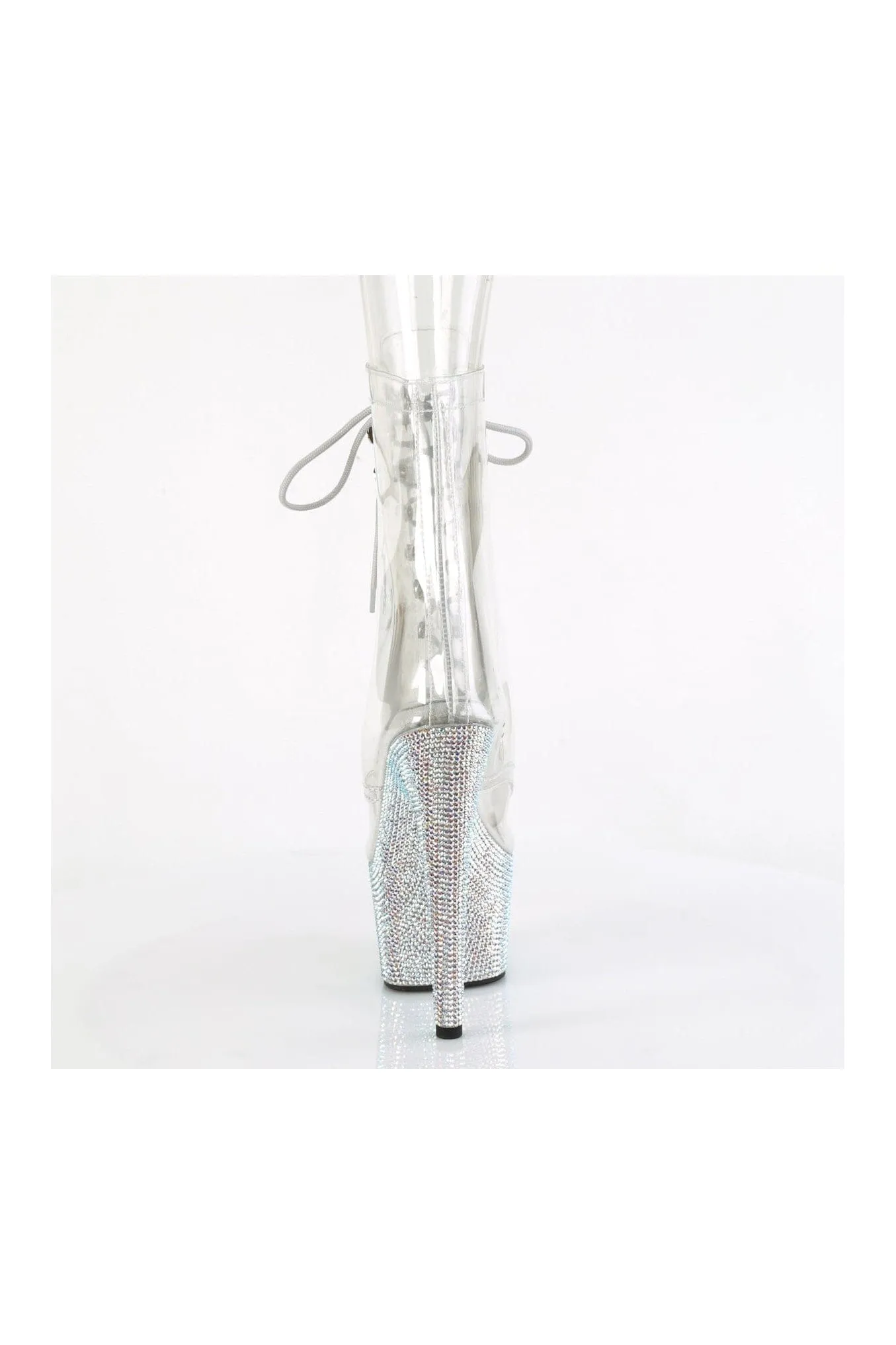 BEJEWELED-1021C-7 Clear Vinyl Ankle Boot