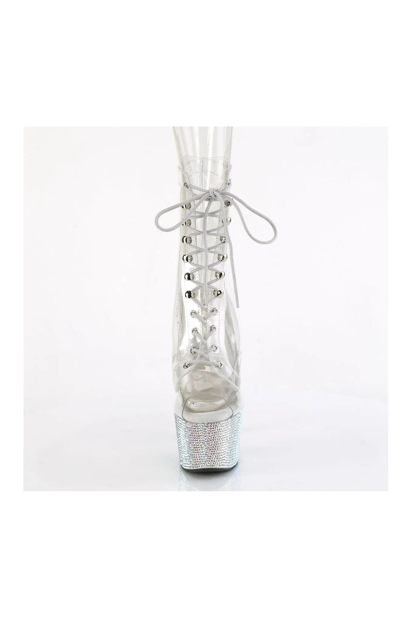BEJEWELED-1021C-7 Clear Vinyl Ankle Boot