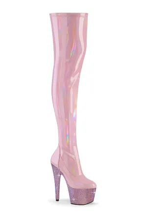 BEJEWELED-3000-7 Pink Patent Thigh Boot