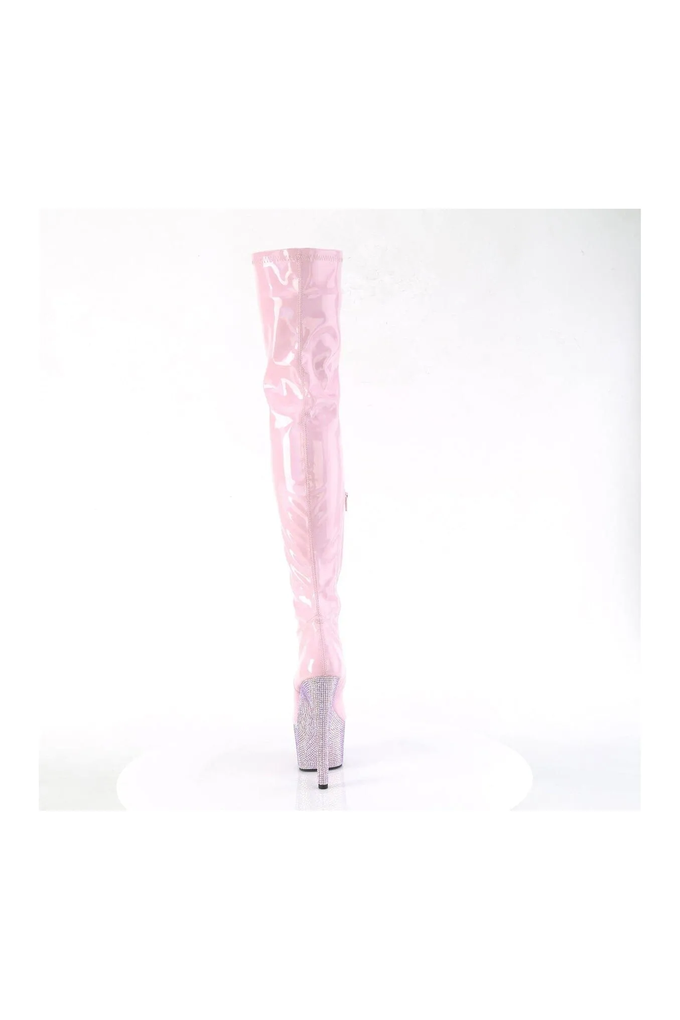 BEJEWELED-3000-7 Pink Patent Thigh Boot