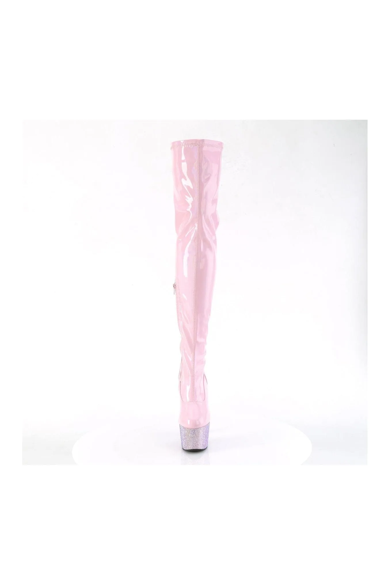 BEJEWELED-3000-7 Pink Patent Thigh Boot